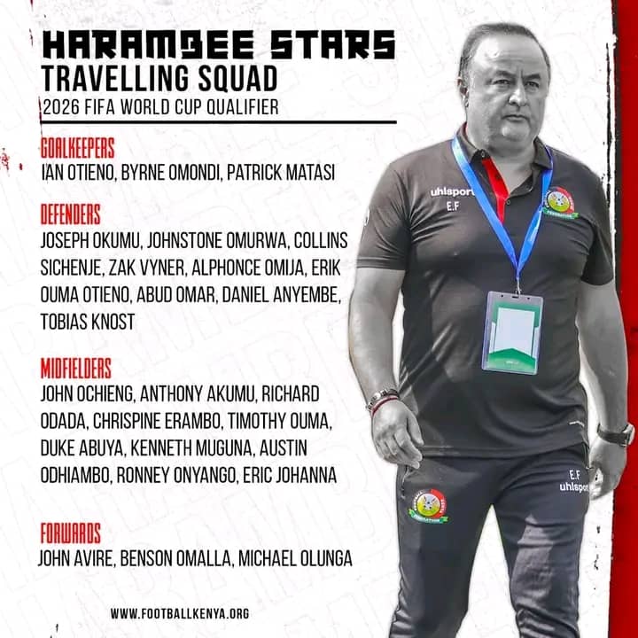 Lim Cdm Fifa Kenya La Liste D Finitive Des Harambee Stars