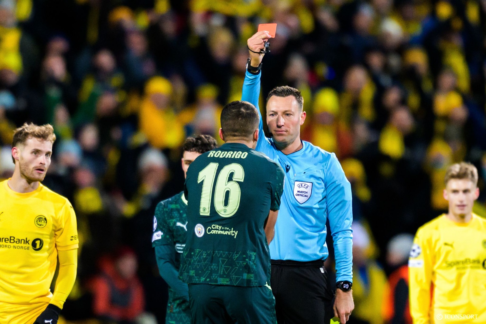 Ligue des Champions UEFA – Manchester City : Rodri expulsé sur un carton rouge contre Bodø Glimt