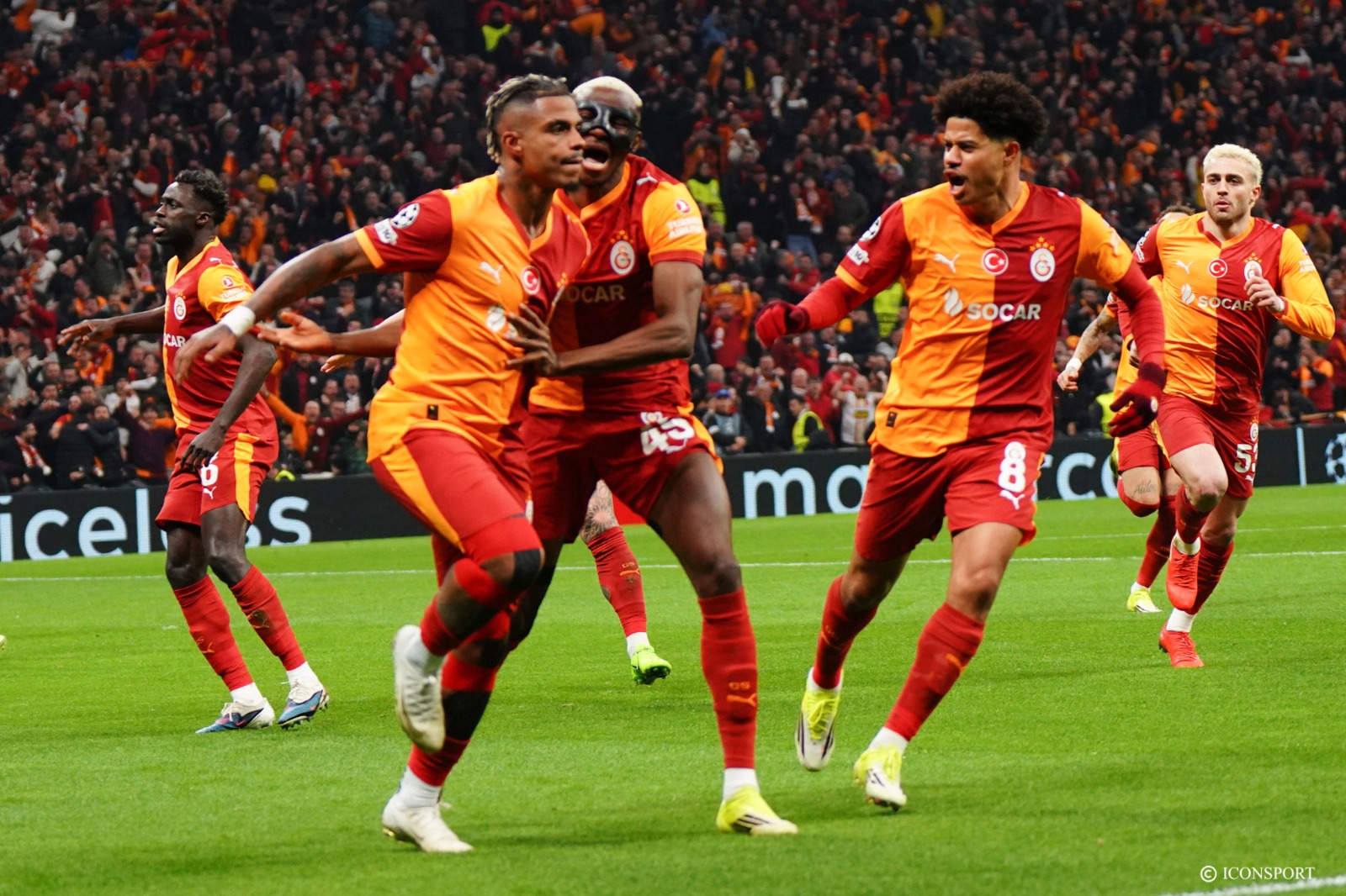 LDC UEFA : Mario Lemina ouvre le score pour Galatasaray sur un service de Victor Osimhen